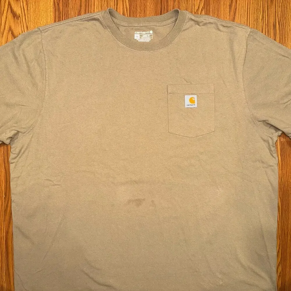 Carhartt Shirt Mens XXL Brown Pocket Tee Cotton Work‎ Wear Outdoors Adult - Picture 3 of 5